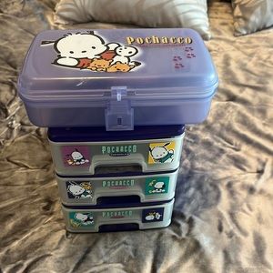 Vintage Sanrio pochacco small 3 drawer and pencil box set 1996